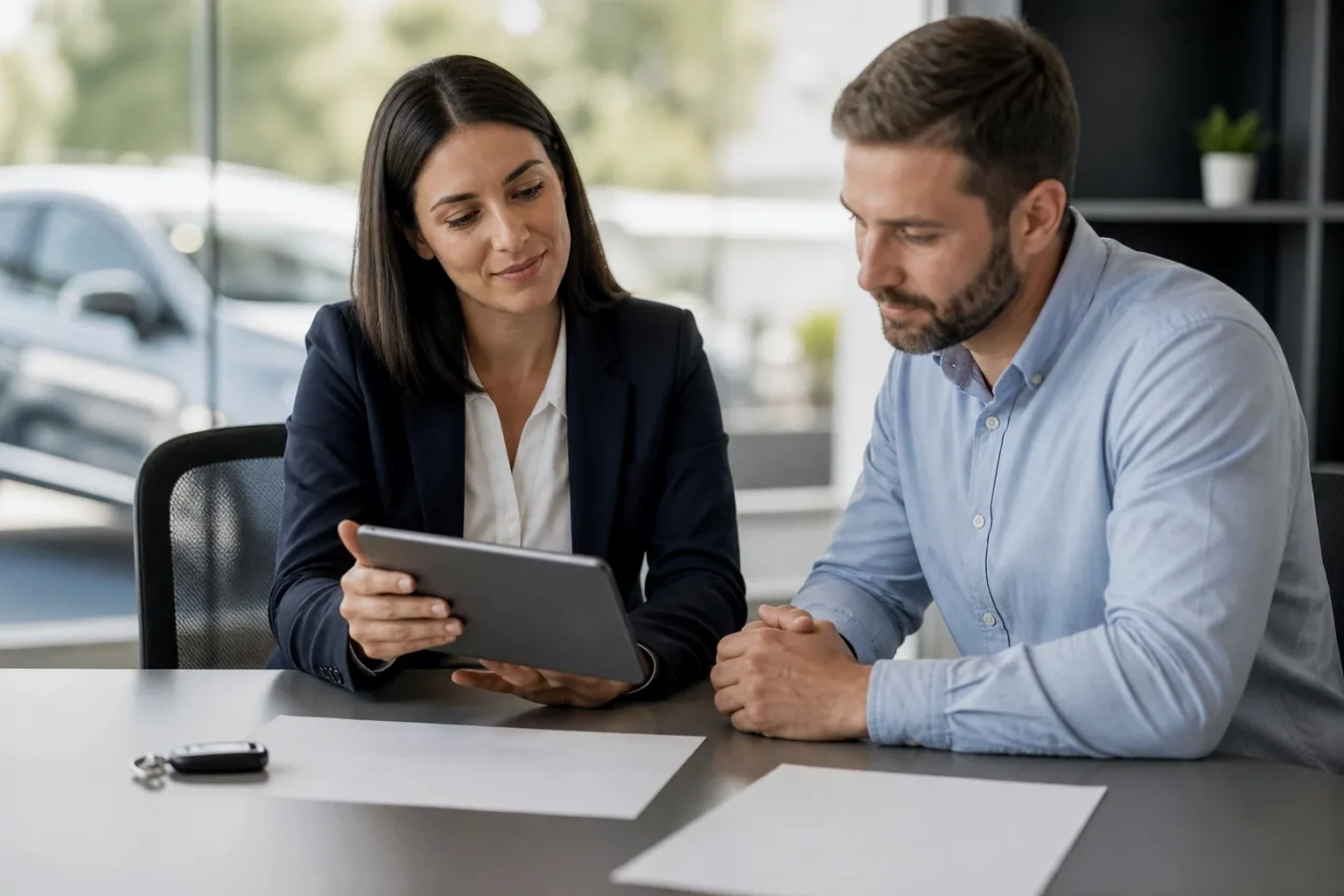 Cliente realizando o pagamento de débitos veiculares com auxílio do despachante.
